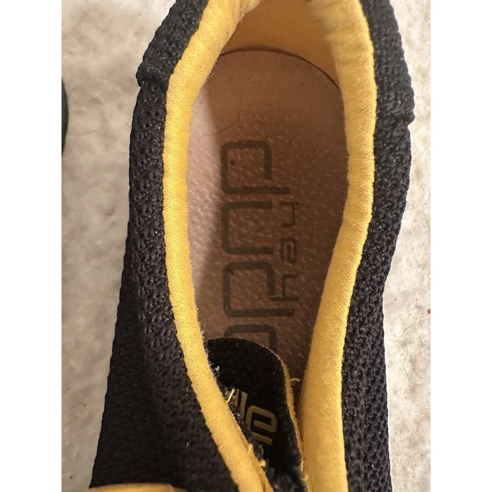 Hey Dude Men's Sneakers Black/Yellow Knit Lace Up US Y6-L7